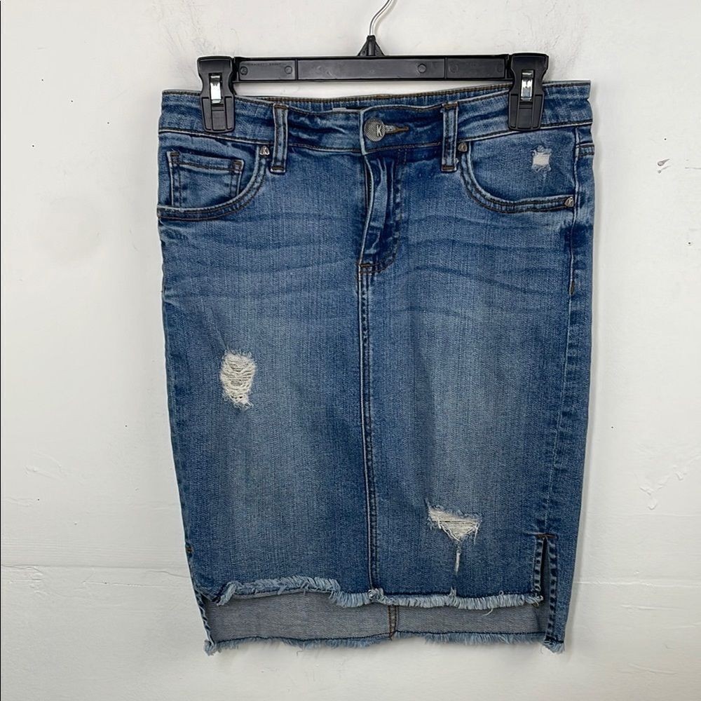 Kut from the Kloth Connie Skirt Blue Knee-length Jean Skirt size 2